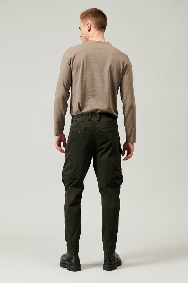 Pantalon cargo droit en drill de tencel et modal stretch émerisé | 1013.CFUTRYB112.U04