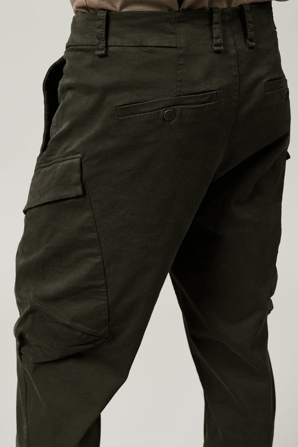 Pantalon cargo droit en drill de tencel et modal stretch émerisé | 1013.CFUTRYB112.U04