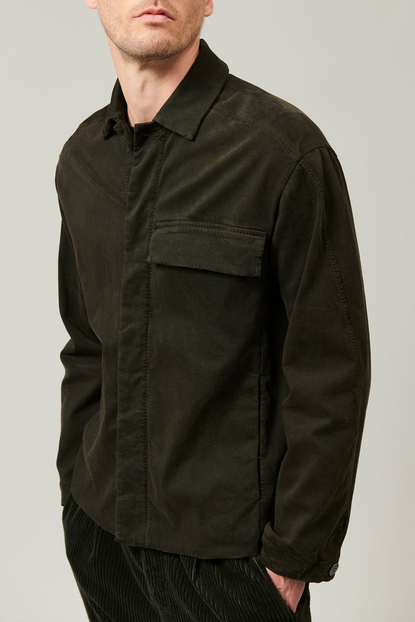 Buttoned opening overshirt in tencell and stretch modal and chest pocket with flap | 1013.CFUTRYB114.U04