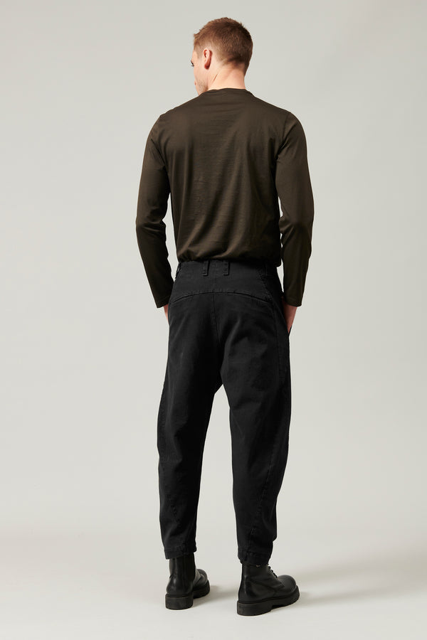 Cropped trousers with arched legs in cotton and stretch wool | 1013.CFUTRYF151.U10