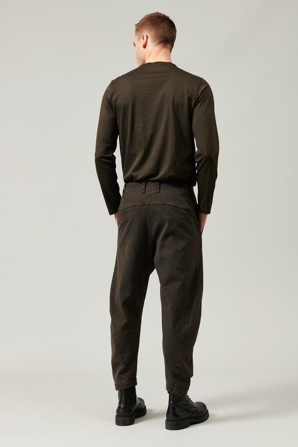 Cropped trousers with arched legs in cotton and stretch wool | 1013.CFUTRYF151.U12