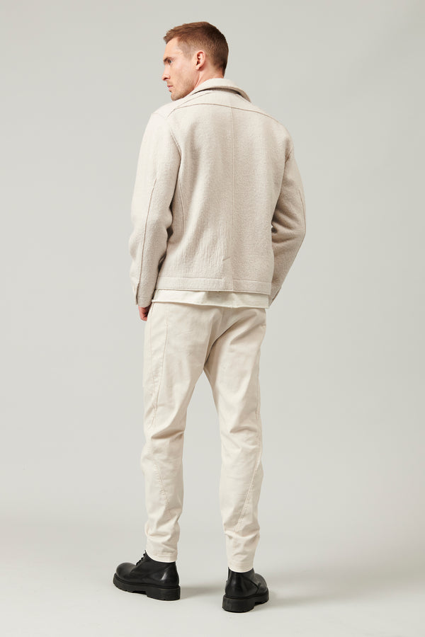 Raw cut boiled wool peacoat. knitted chest pocket | 1013.CFUTRYL210.U01