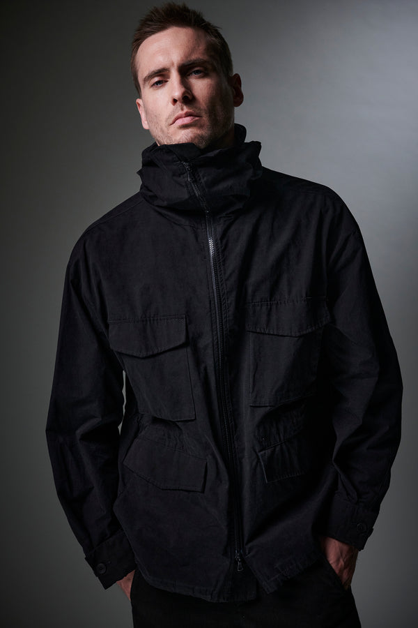 Hooded saharan jacket in water-repellent cotton and nylon | 1013.CFUTRYO244.U10