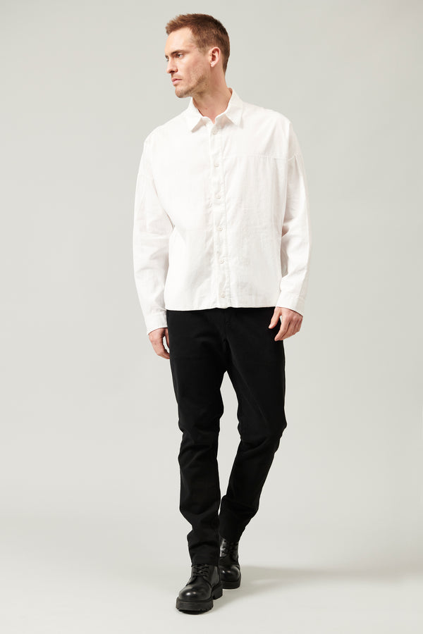 Oversize shirt in micro-weave cotton and linen fabric | 1013.CFUTRYU301.U00