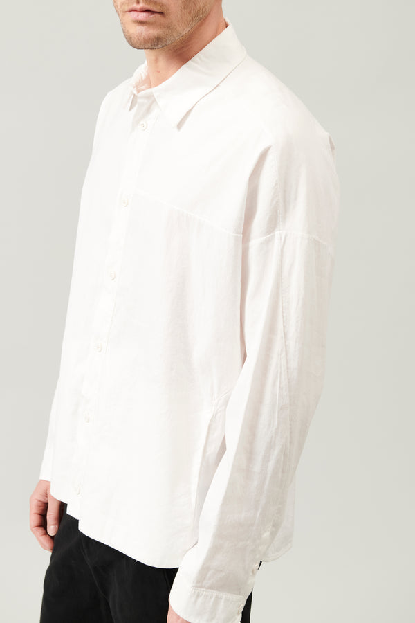 Oversize shirt in micro-weave cotton and linen fabric | 1013.CFUTRYU301.U00