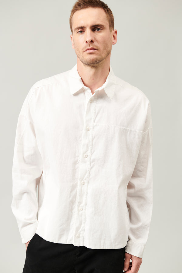 Oversize shirt in micro-weave cotton and linen fabric | 1013.CFUTRYU301.U00