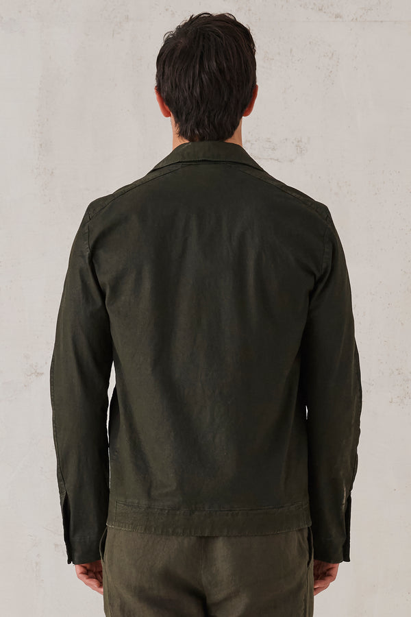 Coated stretch cotton tricotine jacket. | 1008.CFUTRTC123L.U409